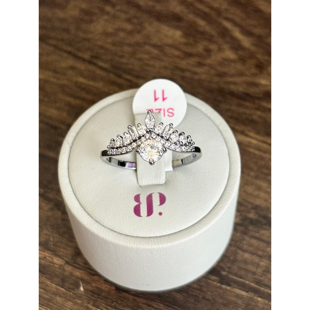 Bomb Party RBP7444 Classically Yours Diamond Cubic Zirconia Hematite Size 11